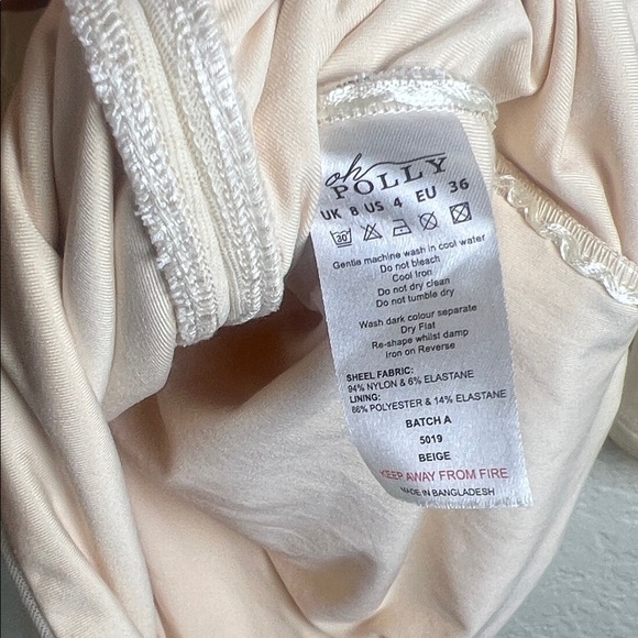 OH POLLY YARA RUFFLE MINI DRESS IN BEIGE Size S - Picture 6 of 7